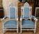 Pair of ceremonial armchairs in carved wood – Twisted columns