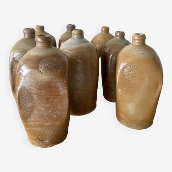 Old german glazed terracotta pullnaer bitterwasser bottle