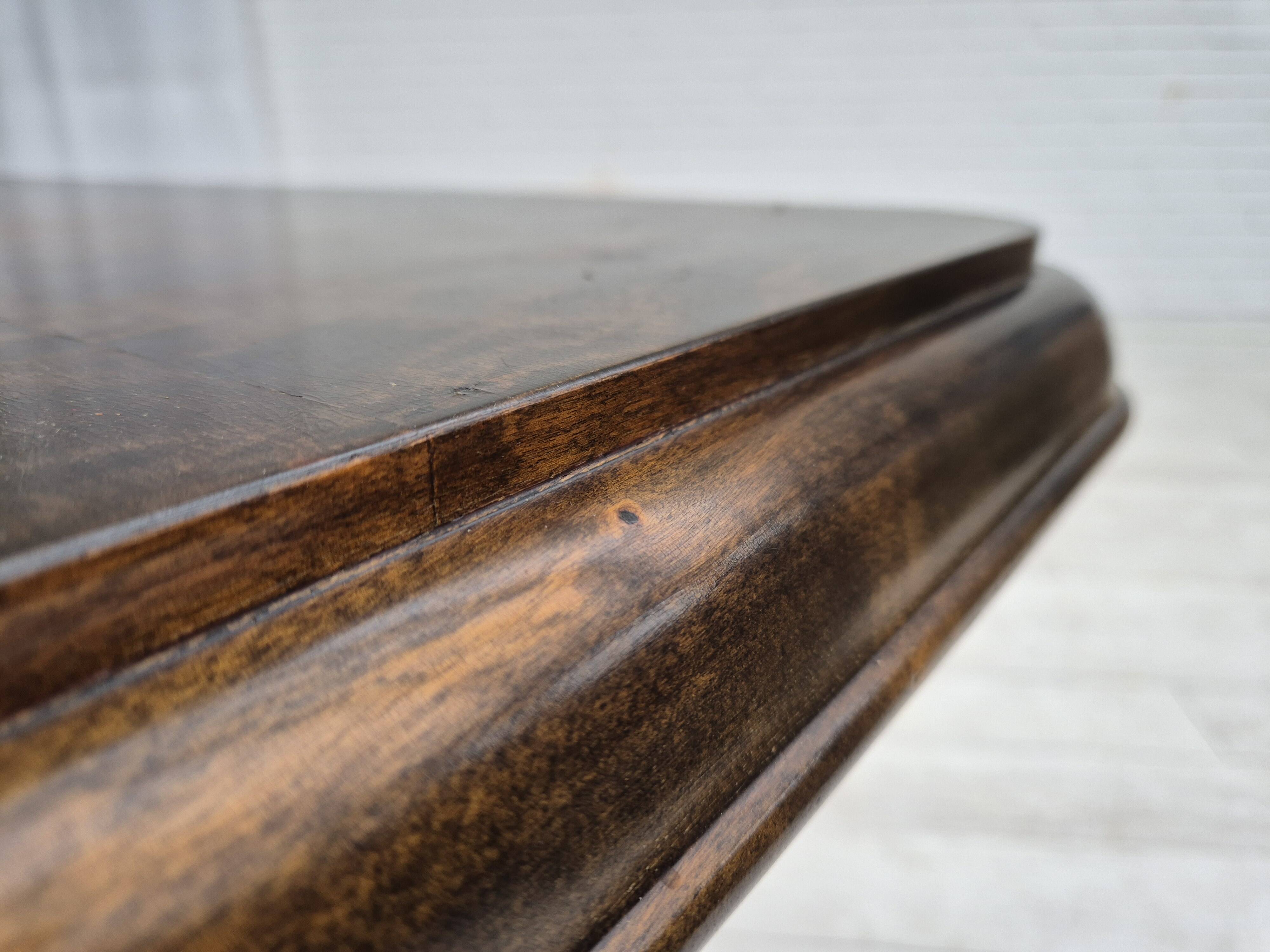 1950s, Danish artdeco coffee table with shelf, ash wood.