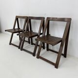 Set of 3  wooden folding chairs, 1960’s