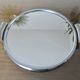 Round mirror tray in chrome-plated brass Art Deco 40s 50s