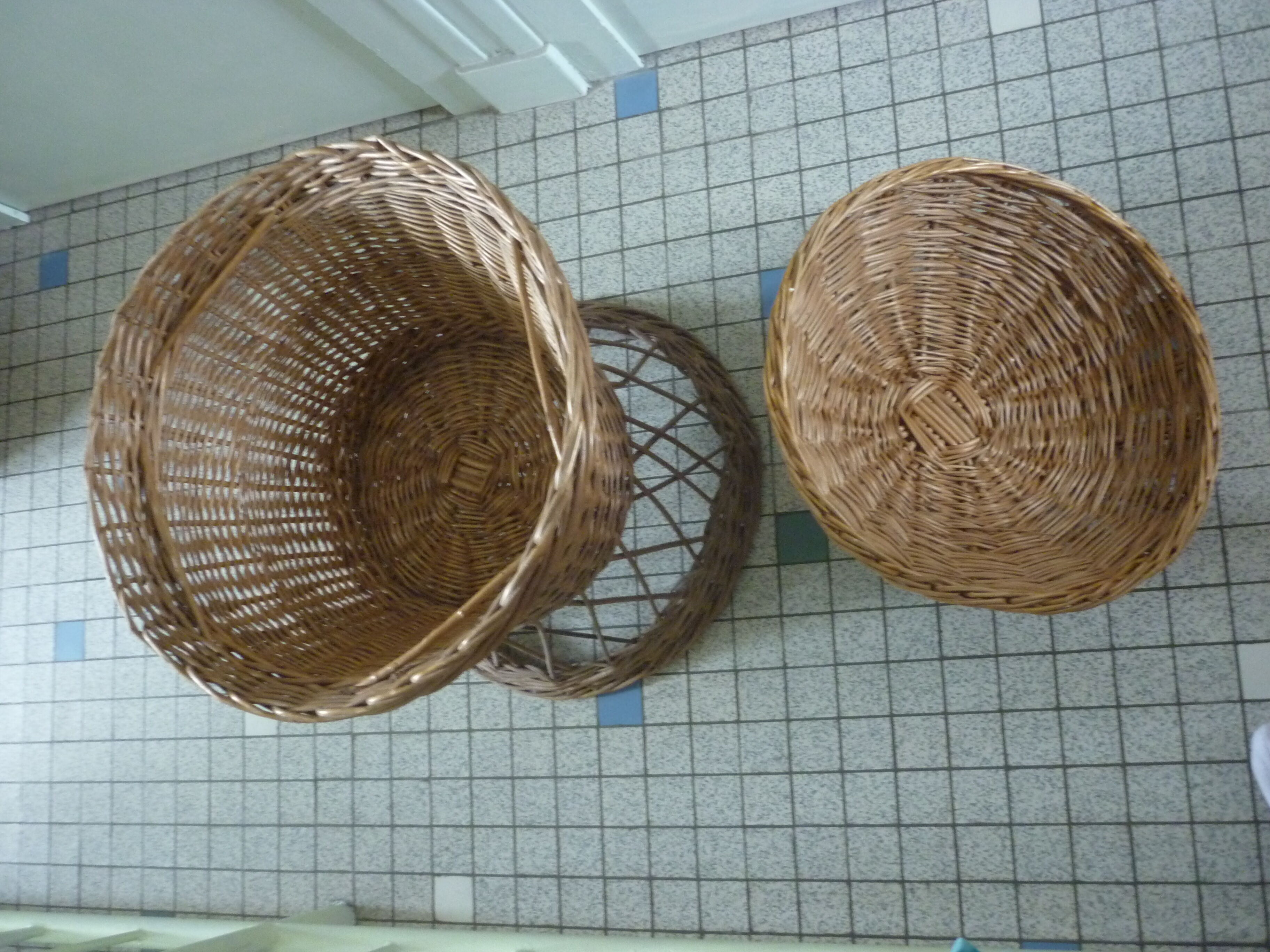 Vintage wicker laundry basket