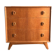 Compass foot chest of drawers in light oak from the 1960s