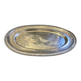Tray in 95% pewter, hand-hammered, Italian production from the 1960s.