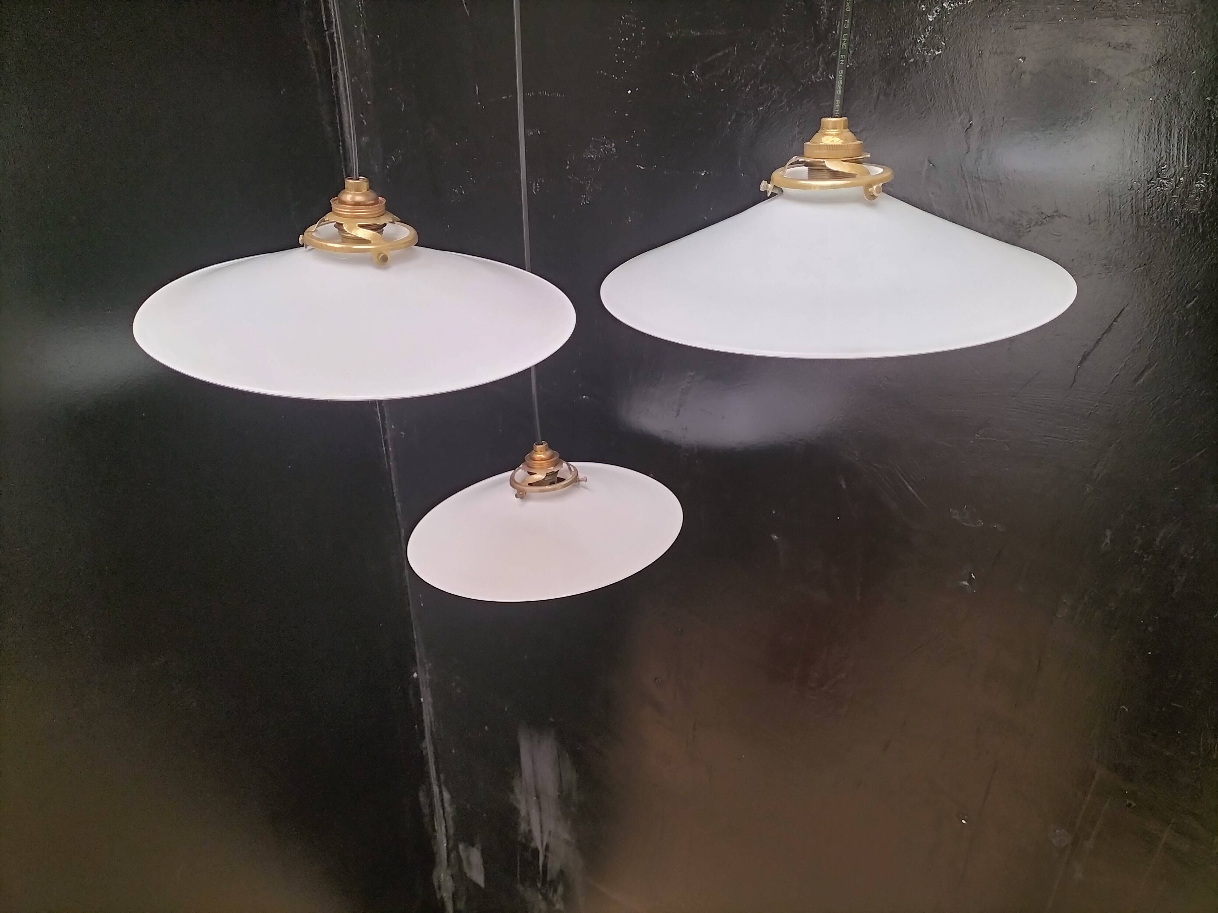 Opaline pendant lights