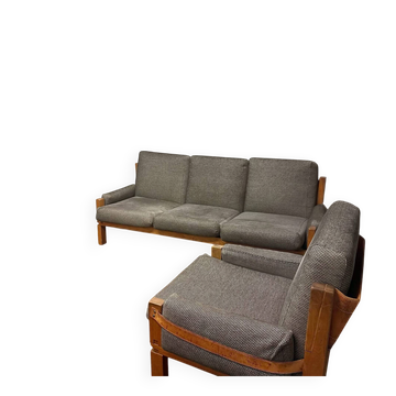 S32 sofa & its S15 armchair by Pierre Chapo, France, 1966