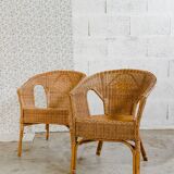 Rattan armchairs