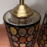 Paire d’appliques murales en verre vitrail