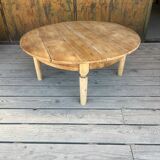 Table basse ronde en bois brut