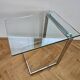 Midcentury Design Cantilevered Glass & Chrome Side Coffee Table, 1980s