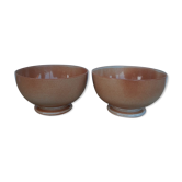 Two piedouche bowls in montgolfier glazed sandstone France