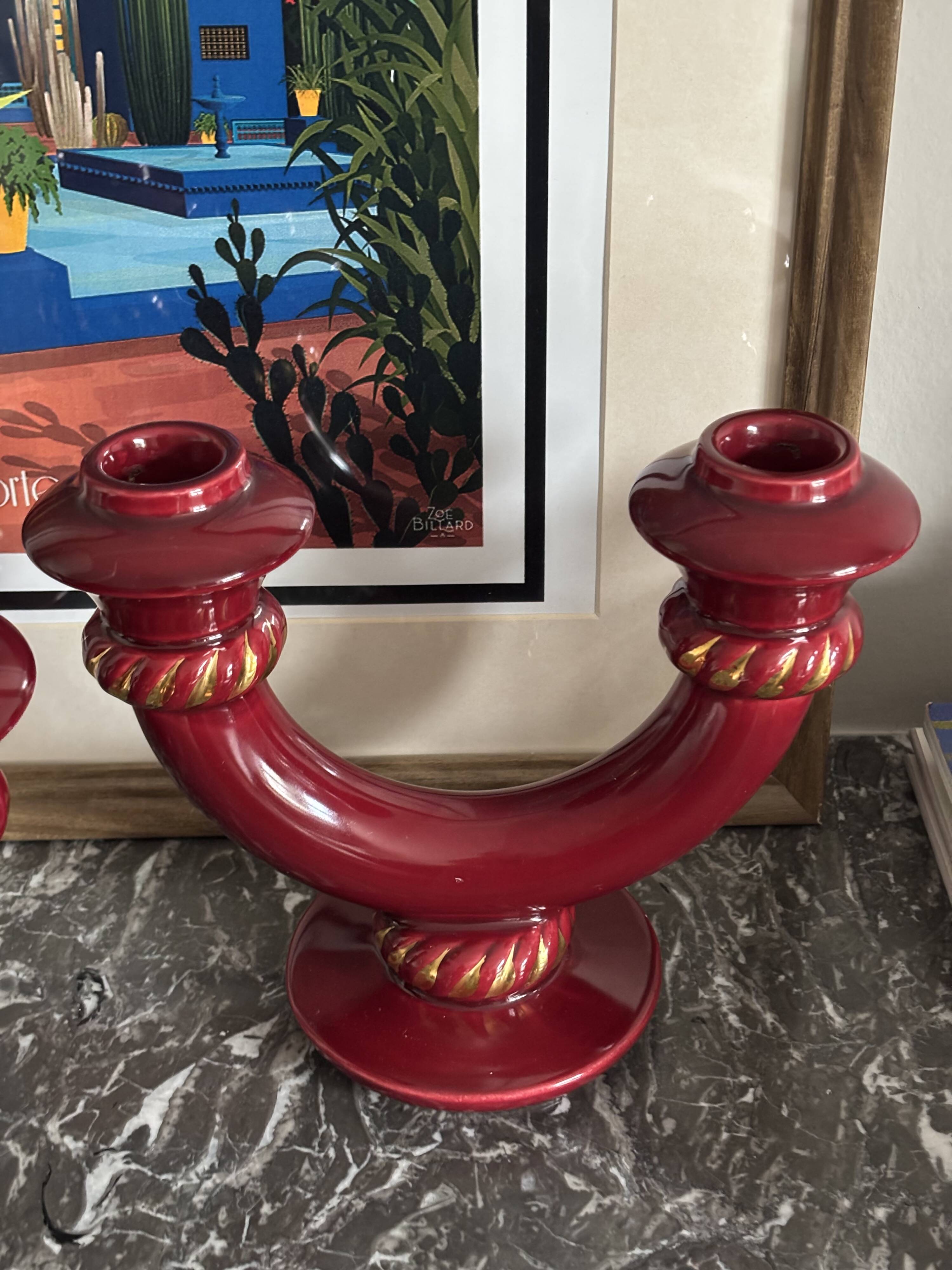 Ceramic candlesticks, 1950s