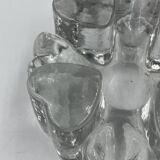 Solid glass heart candle holder