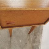 Vintage bedside table, spindle legs.