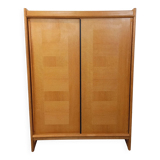 Armoire dressing vintage Guillerme et Chambron en chêne massif années 60