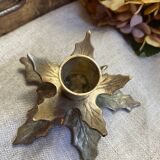 Brass leaf candle holder