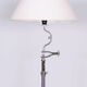 Czech Bauhaus Floor Lamp, Textile Lamp Shade, Chrom-Plated Steel, 1920s