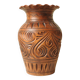 Wood effect sculpted ceramic vase