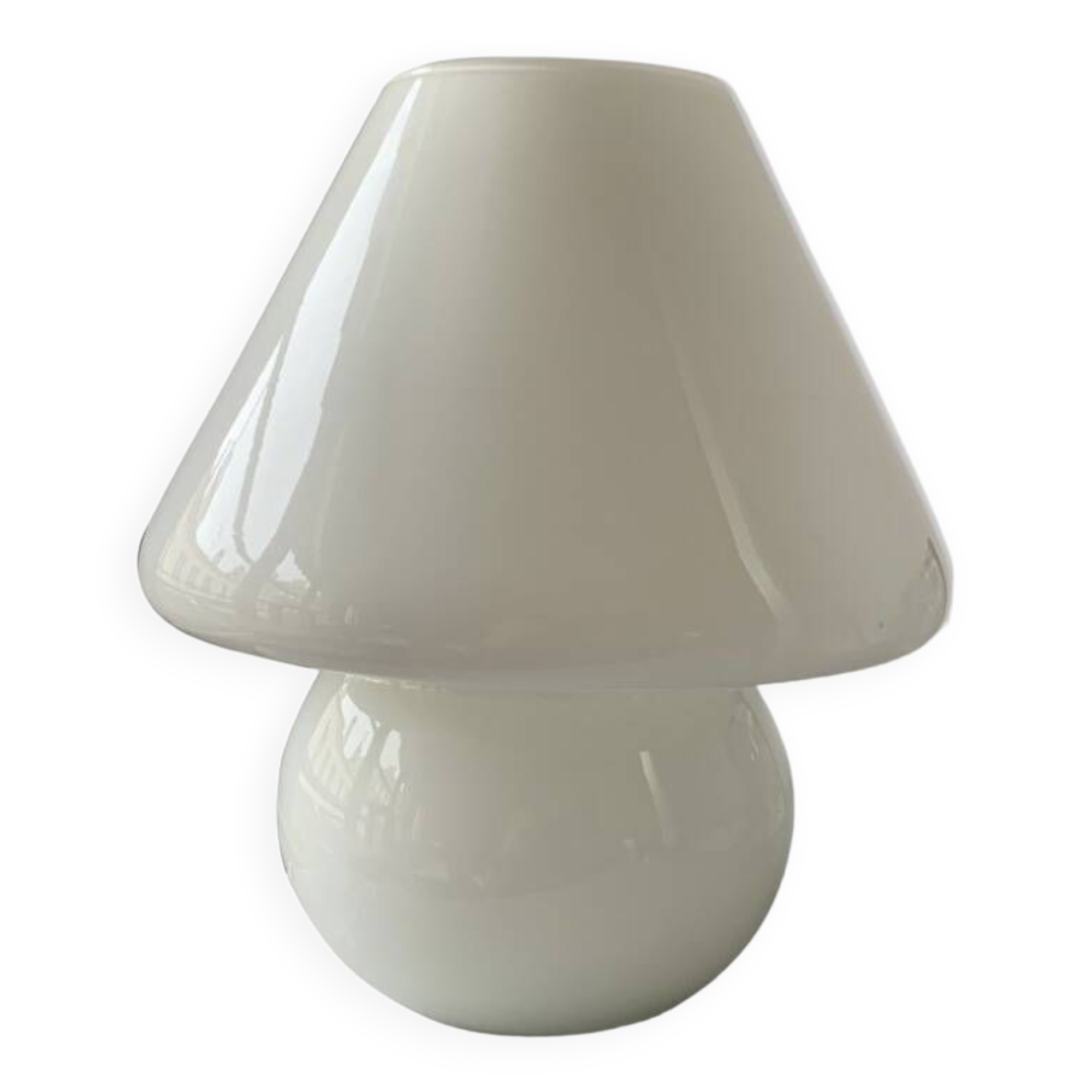 Vintage mushroom lamp vetri murano 1970 in white glass