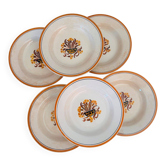 6 Deep Plates, Creil and Montereau – Pansy Model.