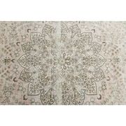 1970s Vintage Persian Handmade Wool Cotton Beige Area Rug 287x367