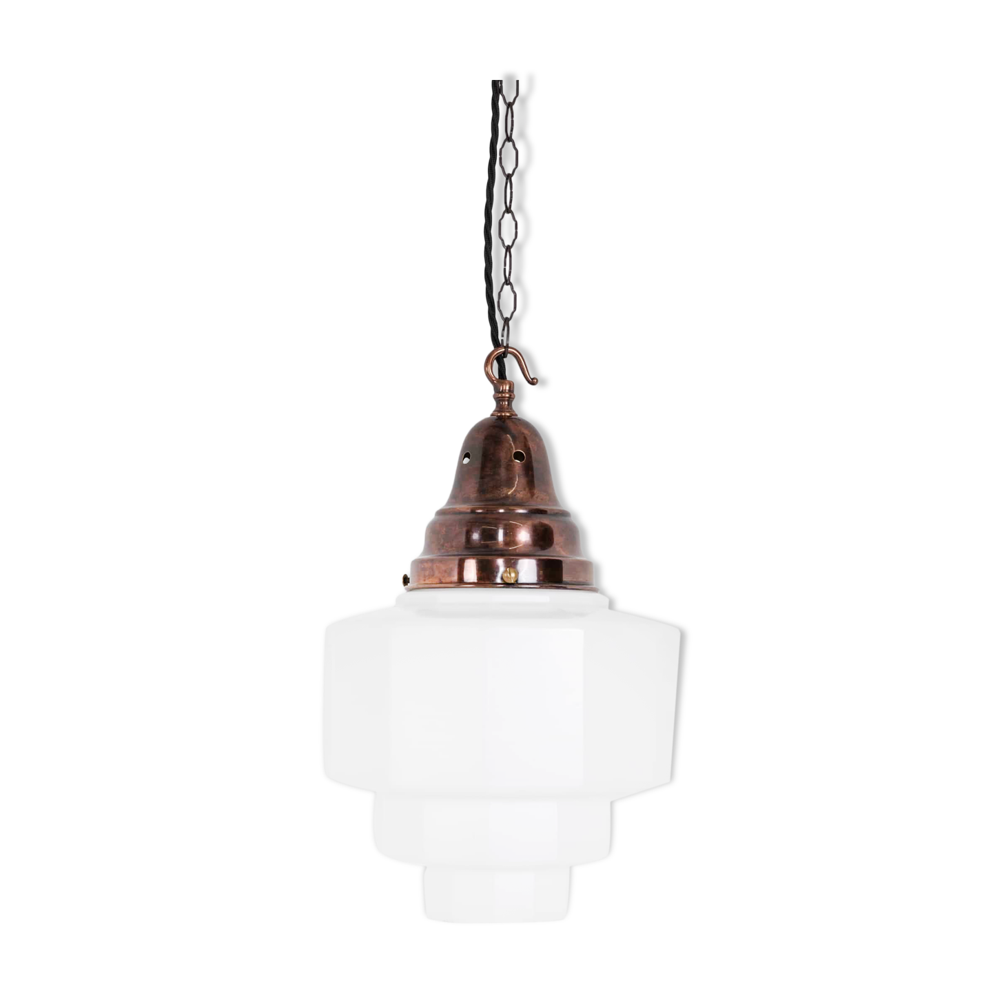 Dodecagon art deco skyscraper opaline lamp