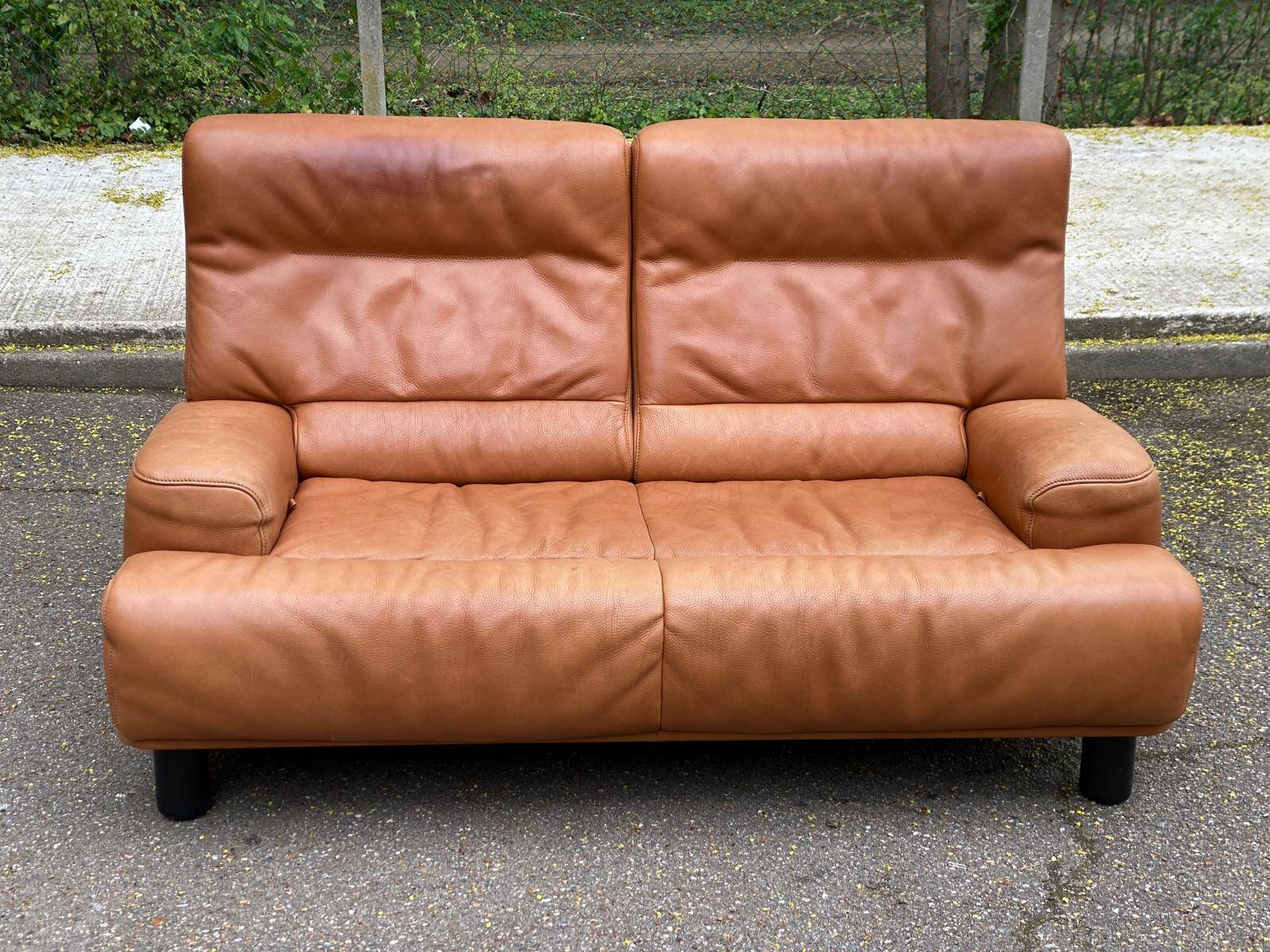 Scandinavian 2-seater canapé in genuine leather from De Sede, Switzerland, 150cm.