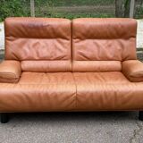 Scandinavian 2-seater canapé in genuine leather from De Sede, Switzerland, 150cm.