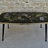 Coffee table from the 50s, tropical bird decor