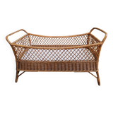 Lit bébé en osier rotin vintage