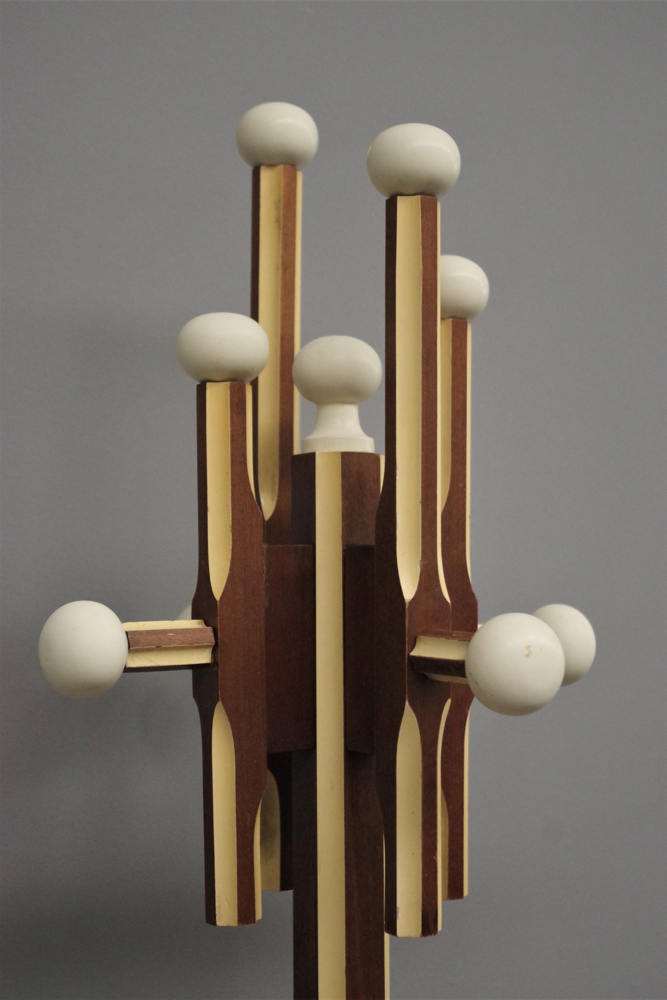 Wooden column coat rack  1965