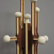 Wooden column coat rack  1965