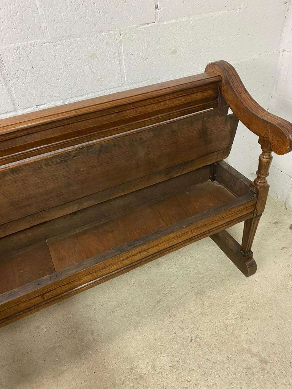Antique wooden bench with pinned construction