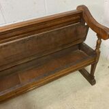 Antique wooden bench with pinned construction