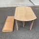 Round dining table with extendable leaves, Louis Philippe style, stripped in raw oak.