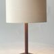 Jacques Adnet lamp in vintage 1950s saddle stitched leather