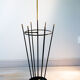 Umbrella door 50s black metal and brass
