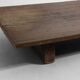 Rustic wabi sabi brutalist coffee table from solid wood, 1900s France