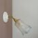 Vintage tulip wall lamp in white and blue frosted glass