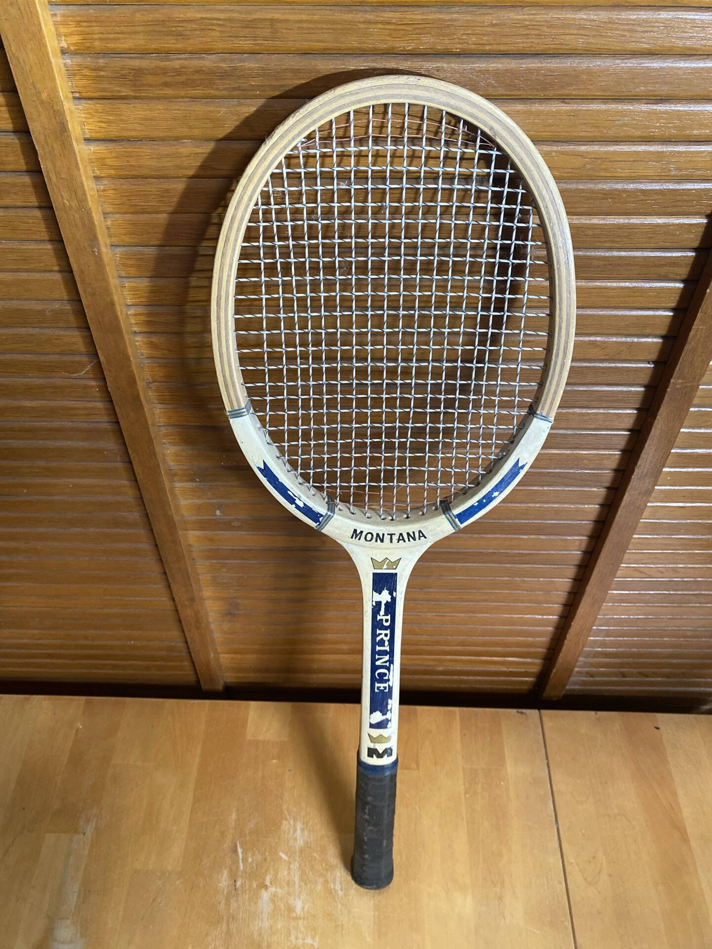 Vintage sports wooden tennis racket montana prince model
