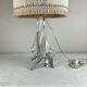 Solid glass lamp and dried flower lampshade from the 60s/70s