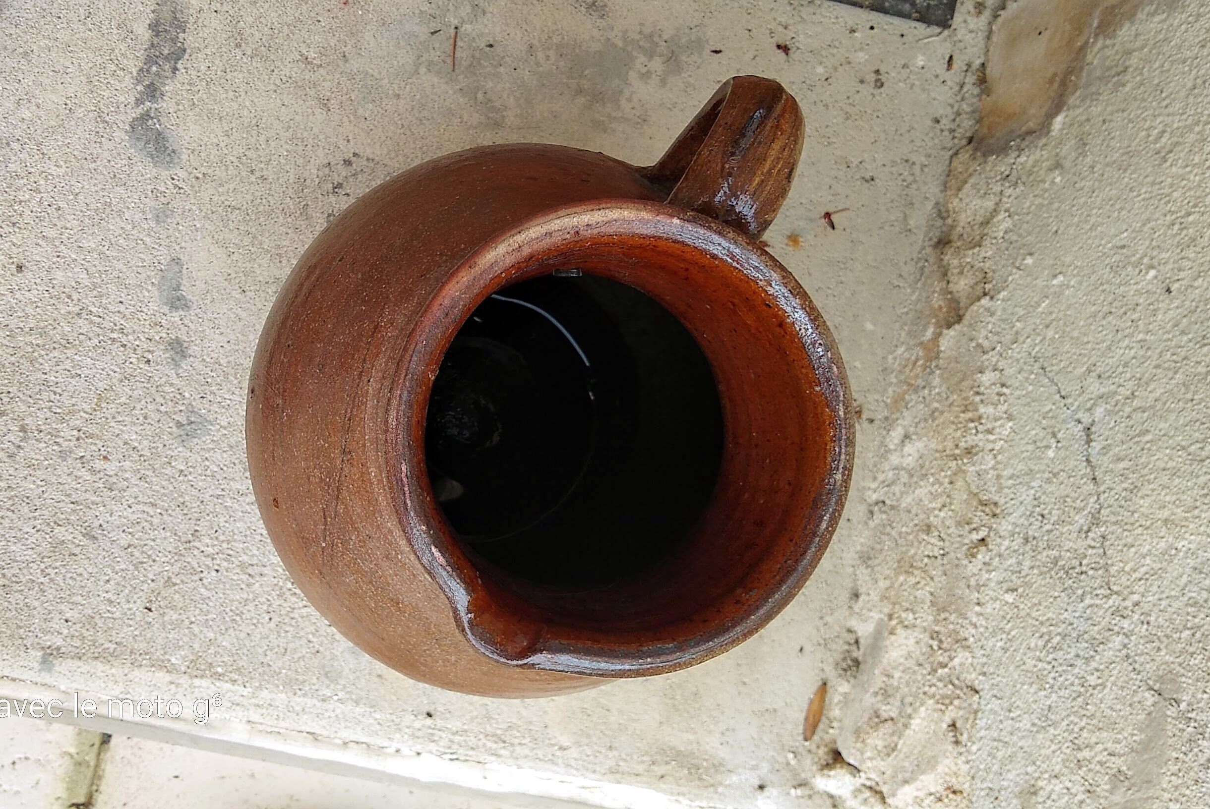 Glazed terracotta jug