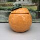 Pot à confiture vintage en barbotine Orange - Année 70.