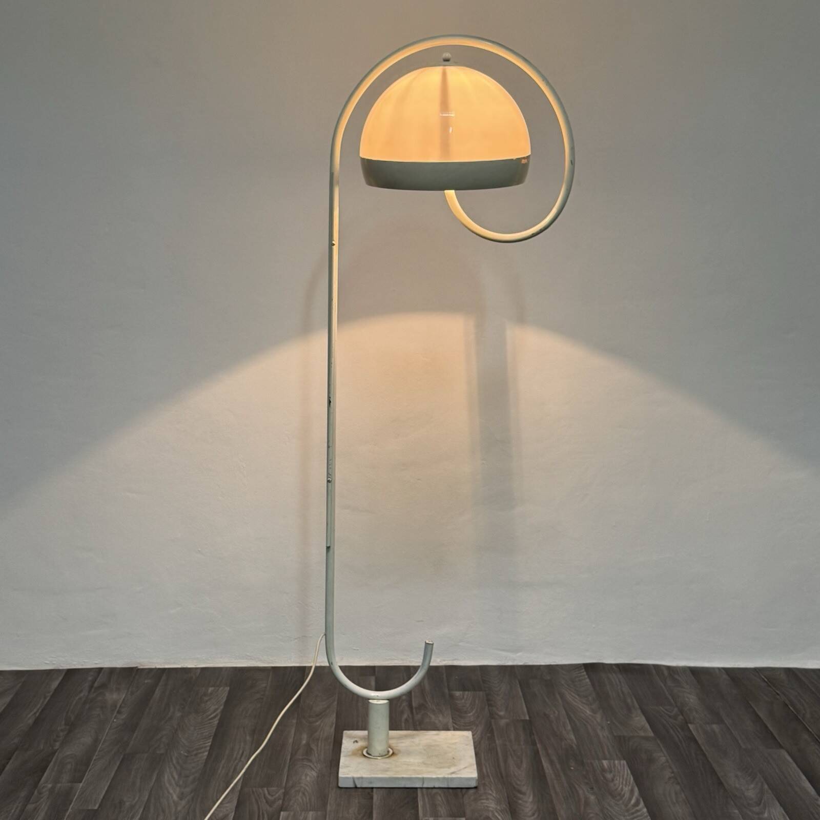 Harvey Guzzini floor lamp Space Age with marble base 1970s design