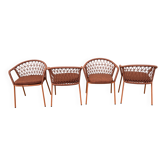 Lot de 4 fauteuils cordage out et in door neufs marque Pedrali avec coussin