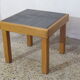 Table basse Maison Regain en orme massif et ardoise année 70/80