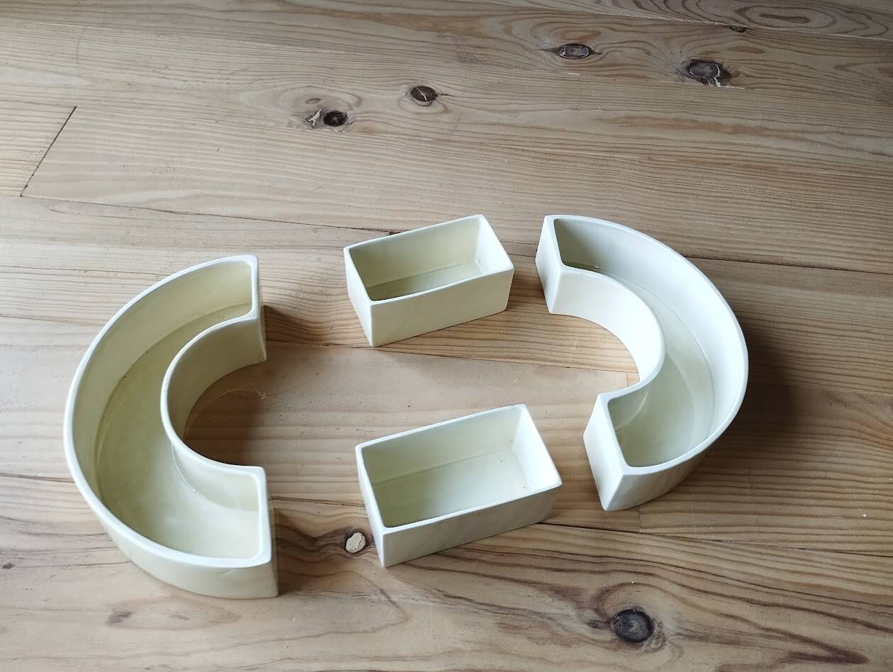 Modular Art Deco centrepiece by Clarice Cliff, 1930.