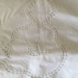 Tablecloth rectangular white cotton embroidered