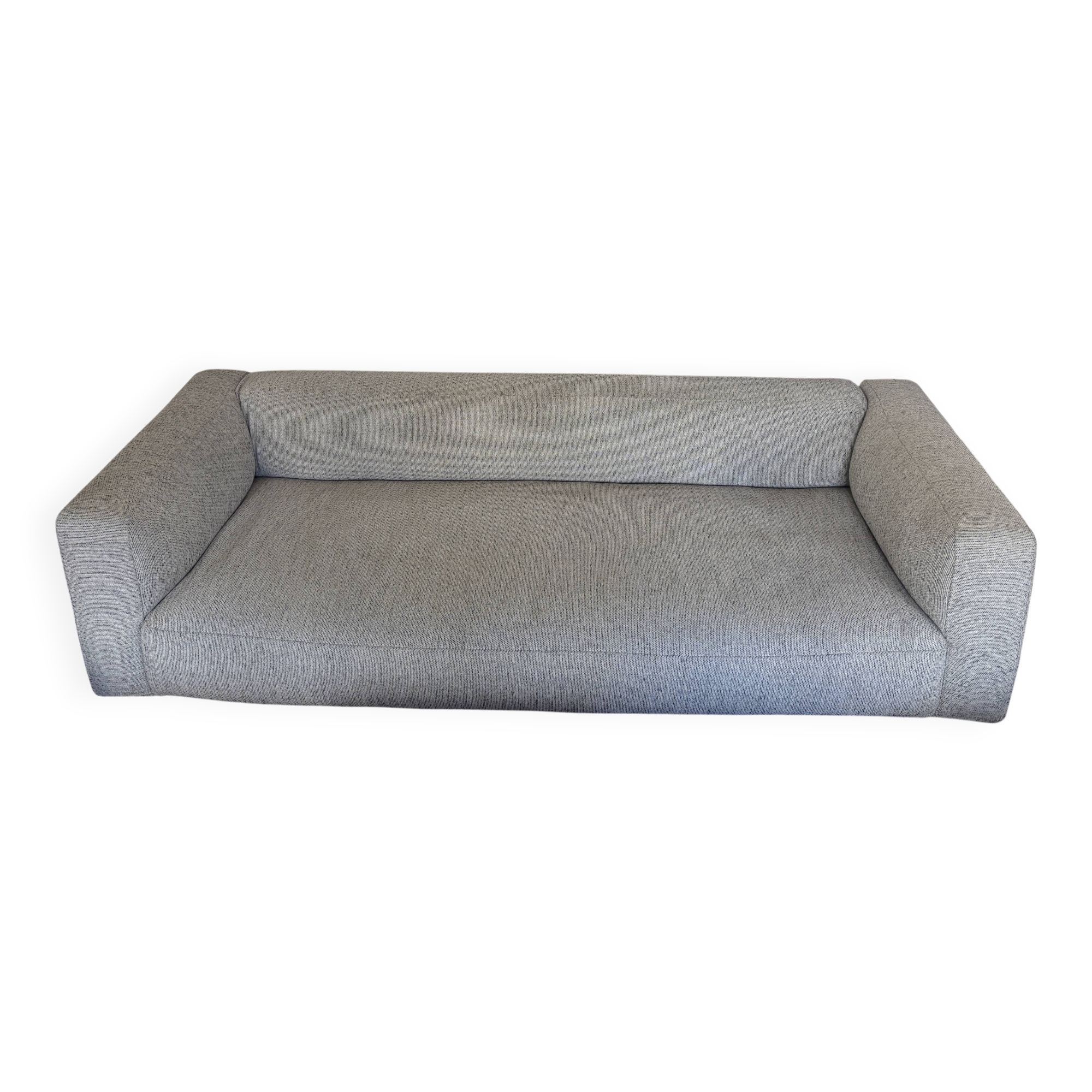 Zanotta sofa - cream herringbone wool fabric by Pierre Frey - 230 x 100 cm
