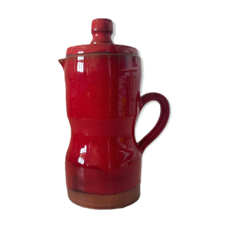 Red ceramic pitcher